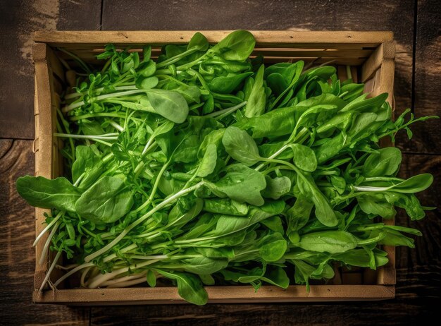 Microgreen aislado sobre un fondo blanco Micro rábano alimentos saludables