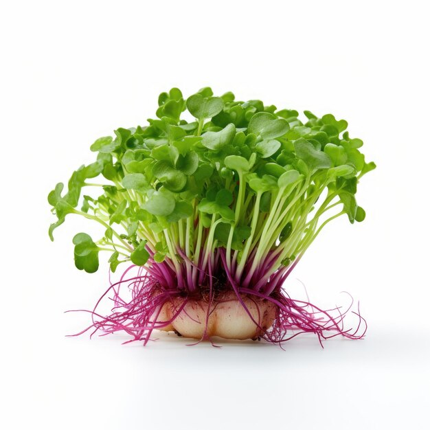 Microgreen Nabo Brassica rapa subsp rapa isolado Generative AI