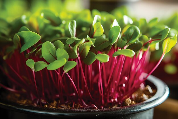 microgreens microgreen sprouts closeup conceito de alimentos saudáveis veganismo