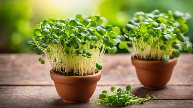 Microgreens produz alimentos saudáveis e frescos gerados com IA