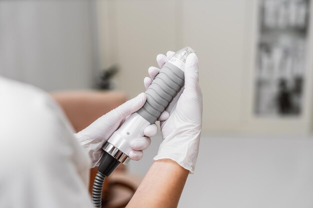 Microneedle rf procedimento de levantamento close up foto de alta qualidade