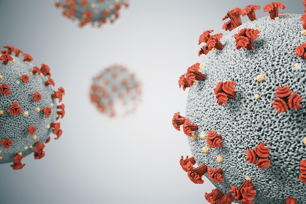 Microorganismo rojo coronavirus 2019nCov