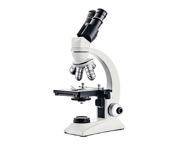 un microscopio blanco y negro