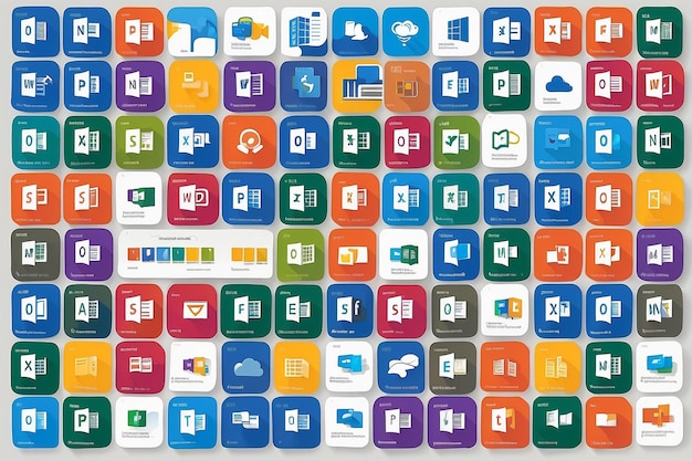 Microsoft 365 Co-Pilot-Apps-Symbolen-Set Word Excel PowerPoint Outlook Teams OneNote OneDrive OneNote-Apps OneNote-Applikation OneDrive OneDrive-Application, die von Microsoft bereitgestellt wird, ist eine der wichtigsten Anwendungen der Microsoft.