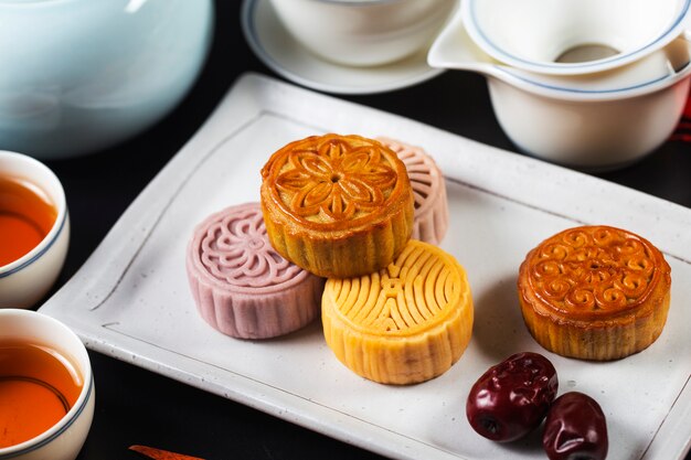 Mid Autumn Festival Pastelaria Tradicional Chinesa Mooncake