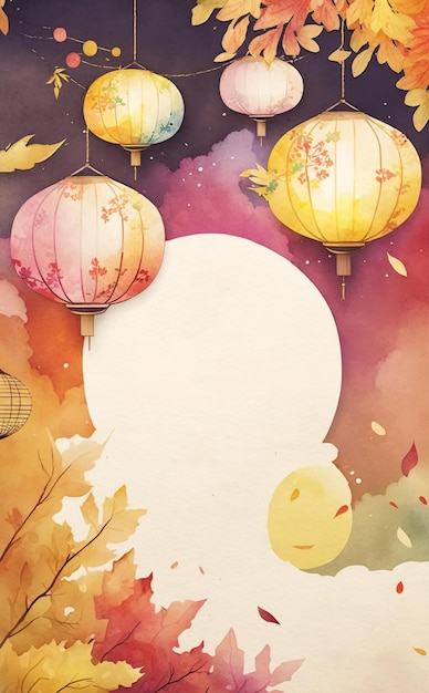 MidAutumn Festival Aquarell abstrakter Hintergrund für UnternehmenGenerative KI