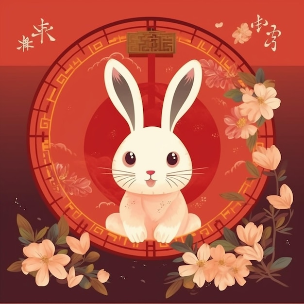 Midhaust-Festival-Design mit süßem Kaninchen und Süßem