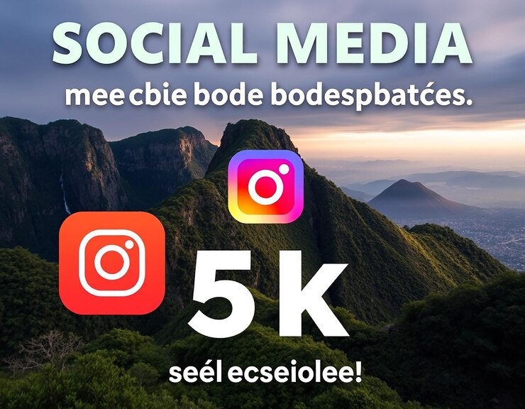Foto mídia social 5k de seguidores no instagram