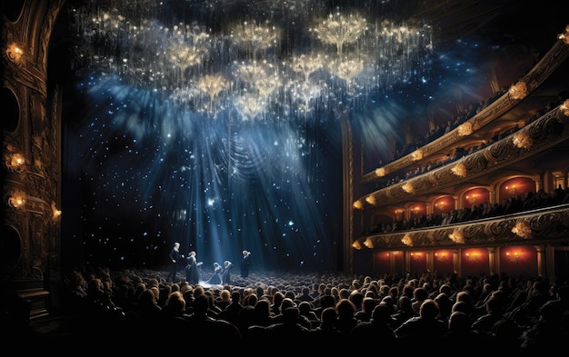 Midnight Harmony Uma Grand Opera House banhada em luz IA generativa