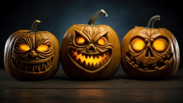 miedo halloween calabaza fondo papel tapiz ai imagen generada