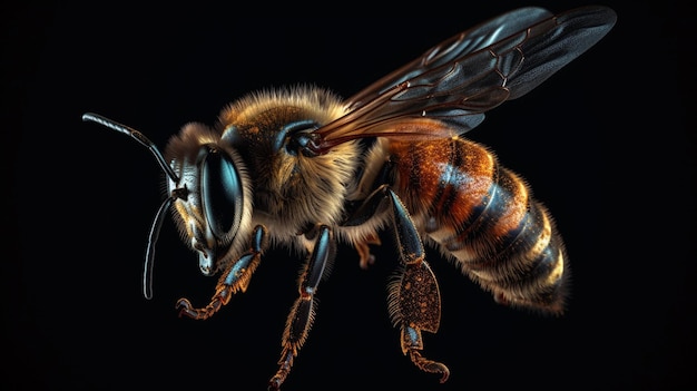 Miel de abeja sobre fondo negrogenerativo ai