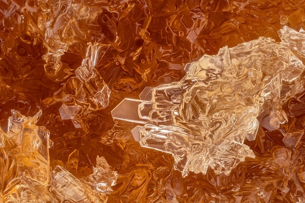 Miel cristalizada (lichi africano), cristales blancos que forman formas regulares. Foto de microscopio, ancho de imagen 9 mm