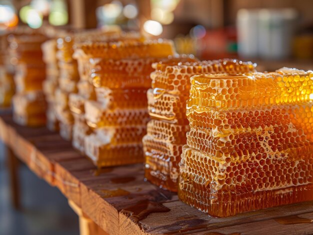 La miel es deliciosa y sostenible Producción de alimentos respetuosos con el medio ambiente