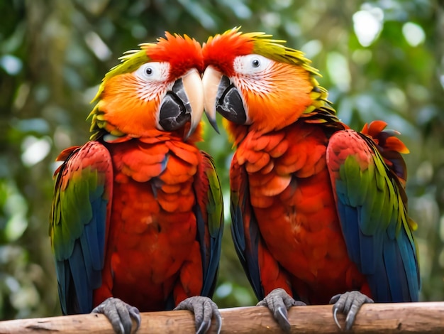 Foto mientras trabajábamos como voluntarios en la selva amazónica, cuidamos a estos hermosos guaraníes escarlata.