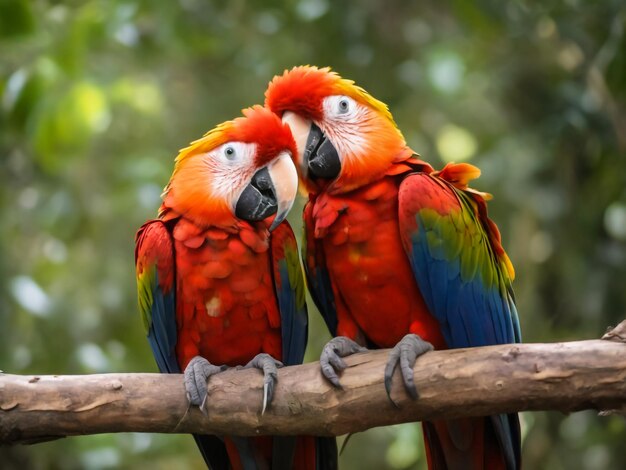 Foto mientras trabajábamos como voluntarios en la selva amazónica, cuidamos a estos hermosos guaraníes escarlata.