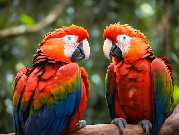 Mientras trabajábamos como voluntarios en la selva amazónica, cuidamos a estos hermosos guaraníes escarlata.