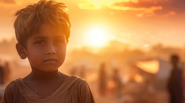 Foto migración de refugiados cambio climático y cuestiones políticas mundiales catástrofe demográfica humanitaria