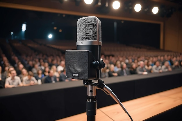 Mikrofon auf der Bühne Sprecher Konferenz