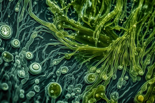 Mikrofotografie-Bakterien-Cyano-Zoom-Textur-Detail