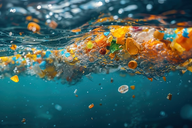Mikroplastikpartikel im Meerwasser, Plastikmüll, Umweltverschmutzung