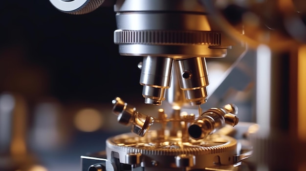 Mikroskop-Nahaufnahme Mikroskop für wissenschaftliche Forschung und Entwicklung