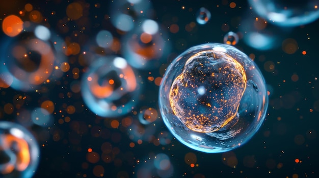 Mikroskopische Ansicht von Batteriezellen Doppelbelichtungseffekt gegen einen dunklen Hintergrund wissenschaftliche Abstract hohe Qualität ar 169 Stil Roh stilisieren 300 Job ID 3c4c38740e004efaa5e4115d63baa2c6