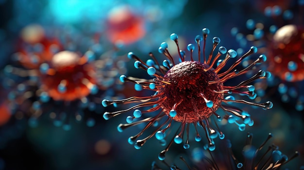 Mikroskopische Sicht auf ein Viruspartikel