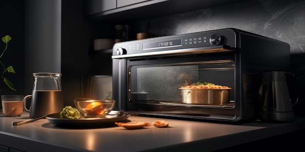 Mikrowelle Moderne Küchengeräte Smart-Home-Konzept KI generativ