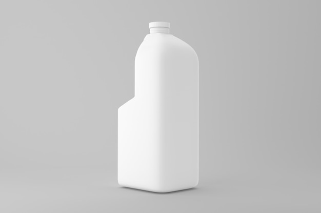 Milch-Gallonen-rechte Seite lokalisiert im grauen Hintergrund