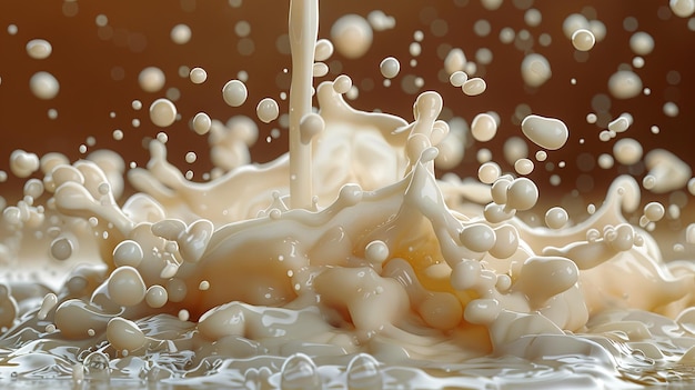 Milch gießen und einen Spritz verursachen