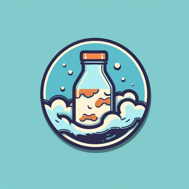 Milch-Logo-Vektor einfache flache Farbe