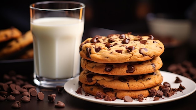 Milch mit Lebkuchen leckeres Frühstück generative KI