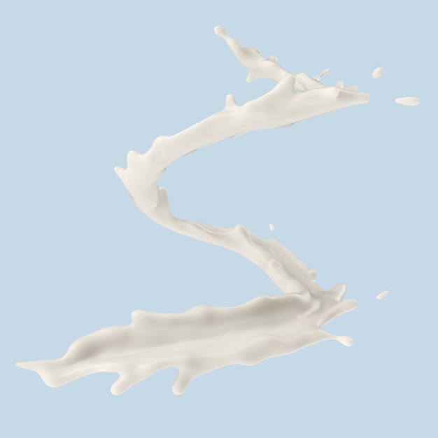 Milch- oder Joghurtspritzen, Illustration 3d.