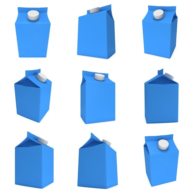 Milch- oder Saftbox 3d