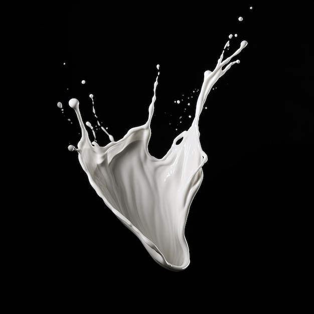 Milch-Splash auf schwarzem Hintergrund