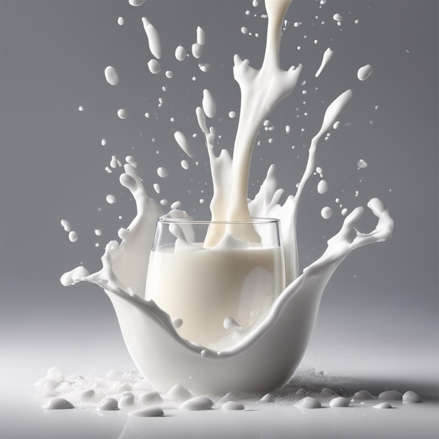 Milch spritzt realistische Zusammensetzung mit isoliertem Bild von spritzerndem Weiß
