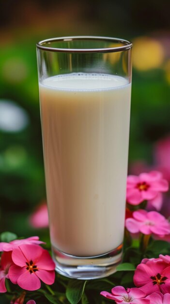 Milchige Güte in einem Glas, cremig und tröstlich, die Erinnerungen an Einfachheit hervorruft.