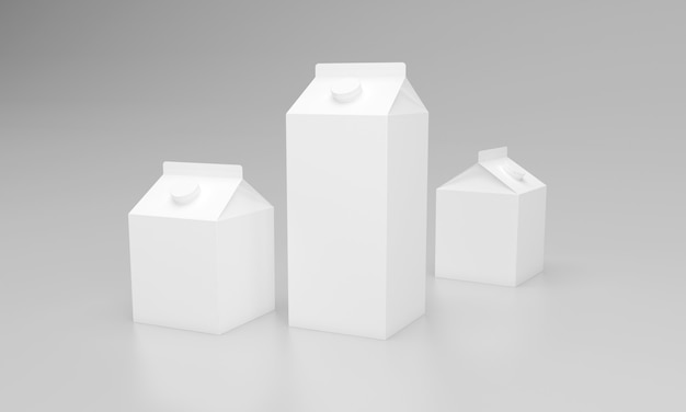 Milchpackung Verpackungsdesign 3D gerendert