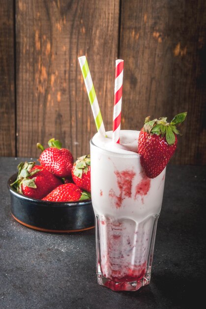 Milchshake mit Erdbeeren