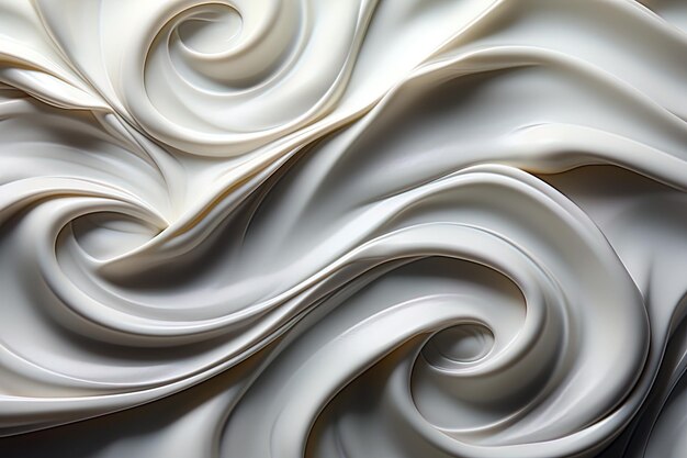 Milchweißer und cremiger Hintergrund sanfte fließende flüssige Textur Ai generative Kunst
