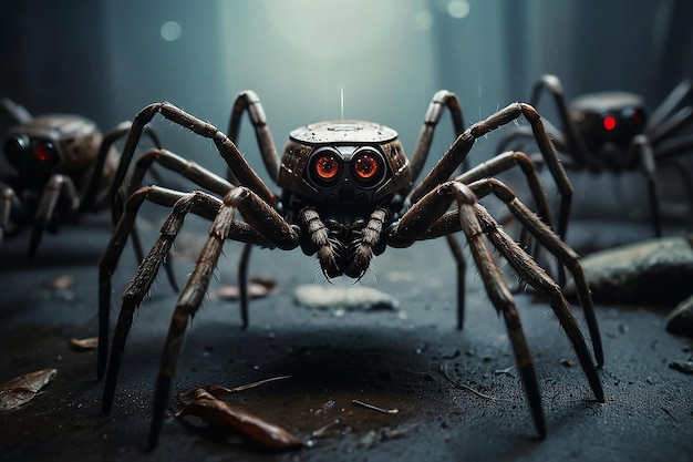 Foto miles de arañas robot nanite