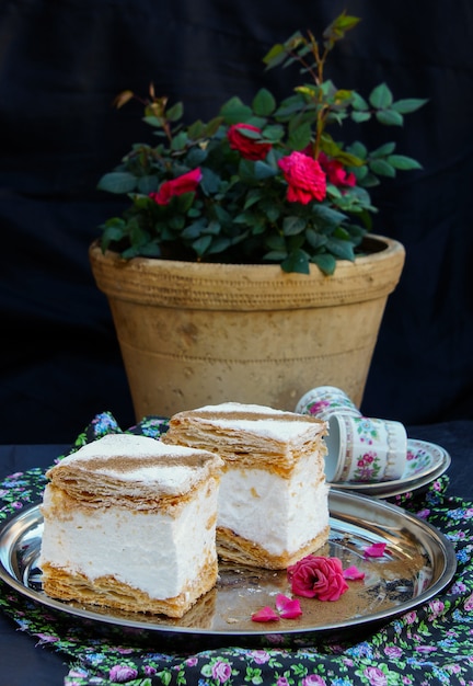 milhojas, milhojas, pastel de napoleón