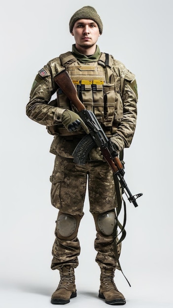 Militärmann mit Gewehr