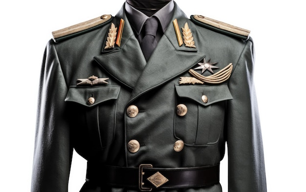 Foto militäruniform auf einer mannequin-replik für historische ausstellungen oder darstellende künste