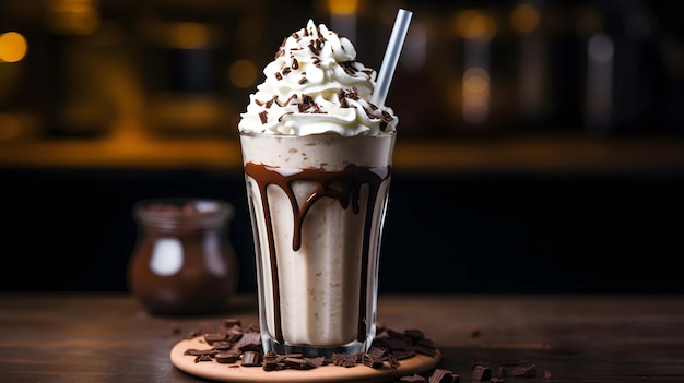 Milk-shake de chocolate com chantilly