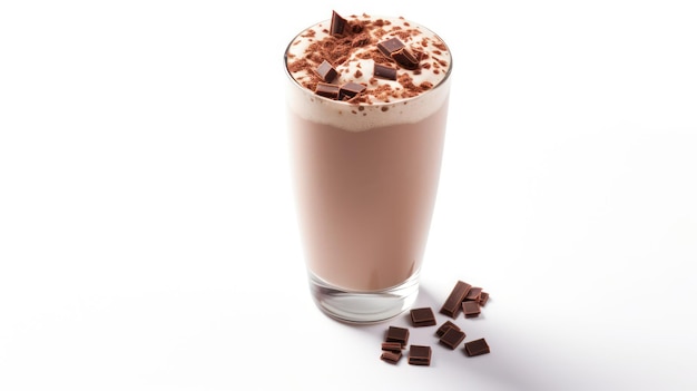 Milk-shake de chocolate em um copo