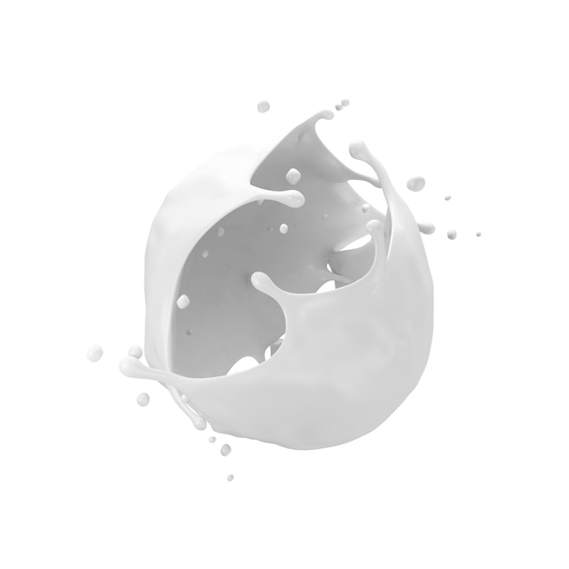 Milk Sphere Splash isoliert auf weißem Hintergrund