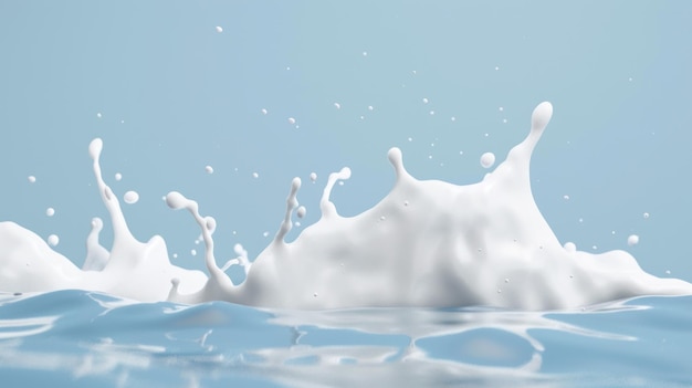 Milk splash líquido fundo azul estúdio filmado publicidade