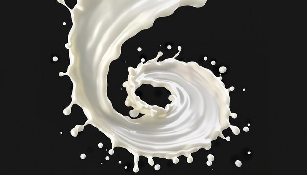 Milk Tornado wave Whimsical Creamy Swirls en 3D Delight