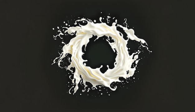 Milk Tornado wave Whimsical Creamy Swirls en 3D Delight